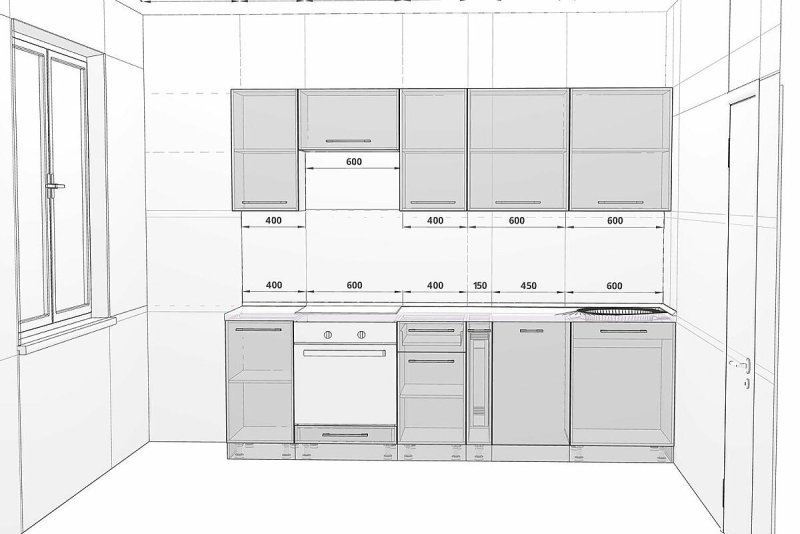 Проект кухни 5,3 метра