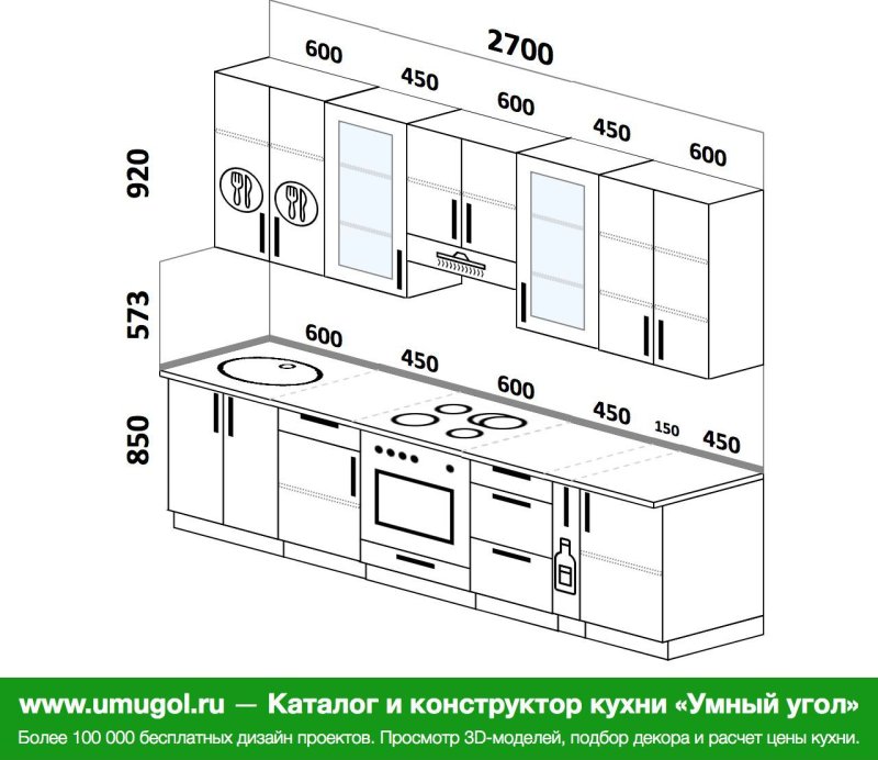 Эскизы кухонных гарнитуров