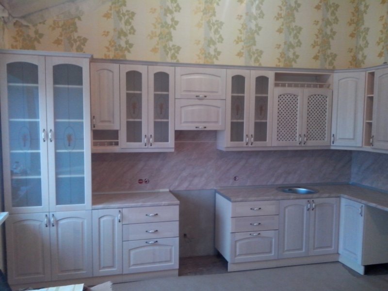 Кухня массив Люкс Боровичи выбеленная береза
