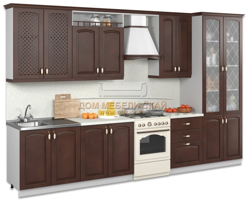 Кухня Трапеза массив Люкс 1335х2500