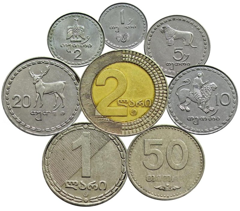 Грузинские монеты 2006 года 1 лари