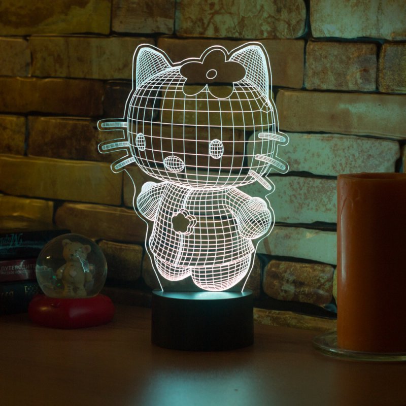 3d ночник Хэллоу Китти валберис