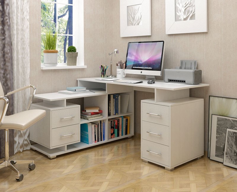 Стол компьютерный Homeoffice (белый, 1200х550х964 мм)