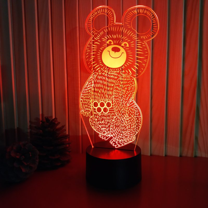3d ночник Олимпийский мишка