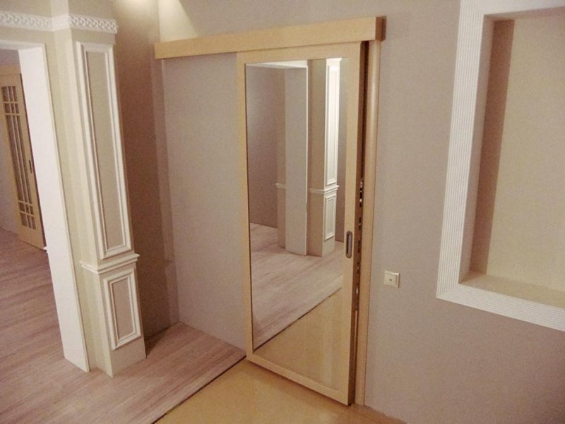 Зеркальная раздвижная дверь