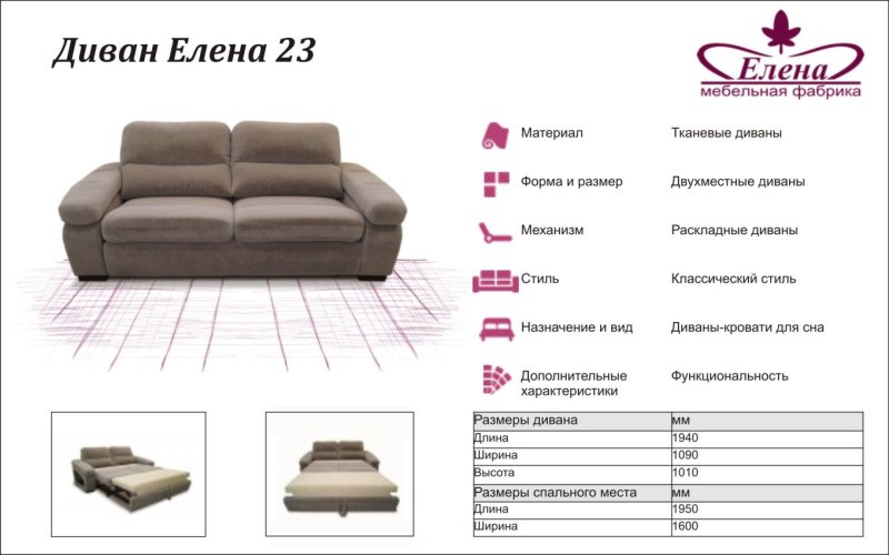 Мебельная фабрика Елена диваны