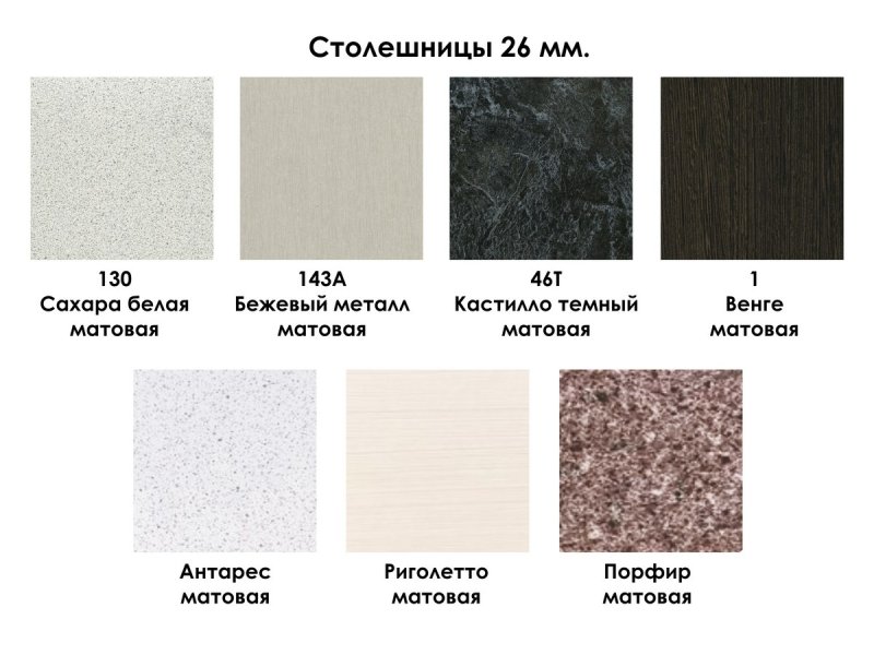 Палитра столешниц Дюропал