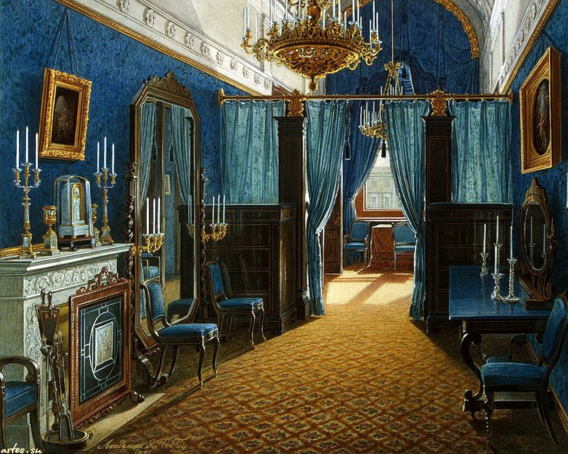 Зимний дворец, гостиная императрицы Александры фёдоровны. Эдуард ГАУ.