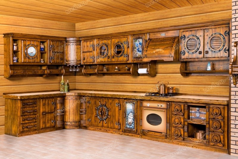Кухни из натурального дерева