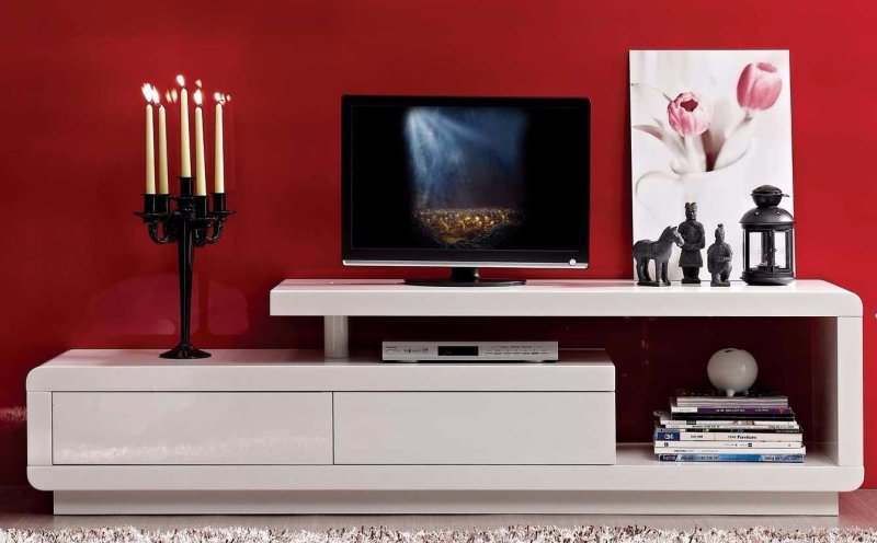Тумба под телевизор 60*200*45см белая GD-tv004