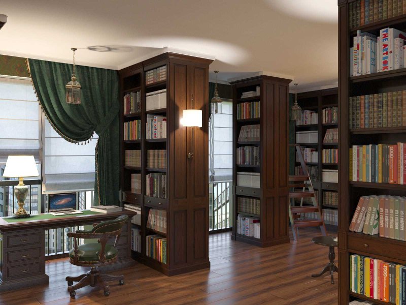 Книжные стеллажи для домашней библиотеки