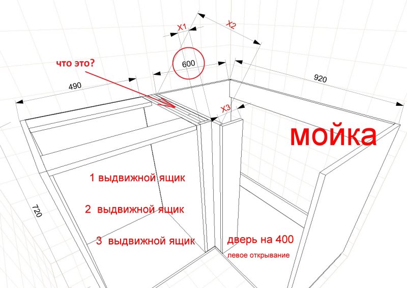 Угловая тумба для 2м112чертеж