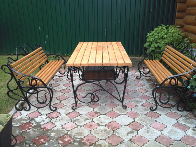 Кованые столы и лавки