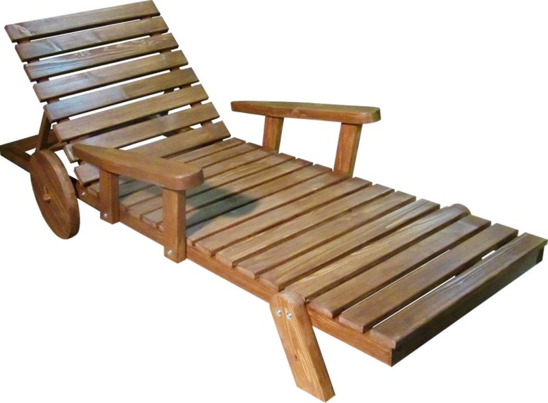 Шезлонг деревянный банные штучки с подлокотниками 105x65x95
