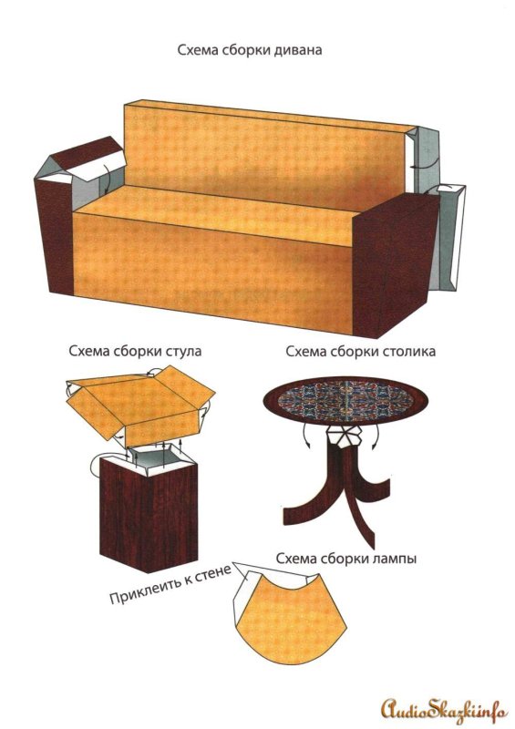 Развертка кукольной мебели