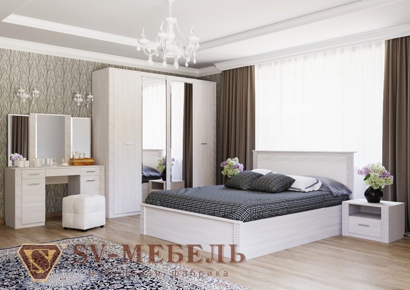 Ясень Анкор светлый спальня