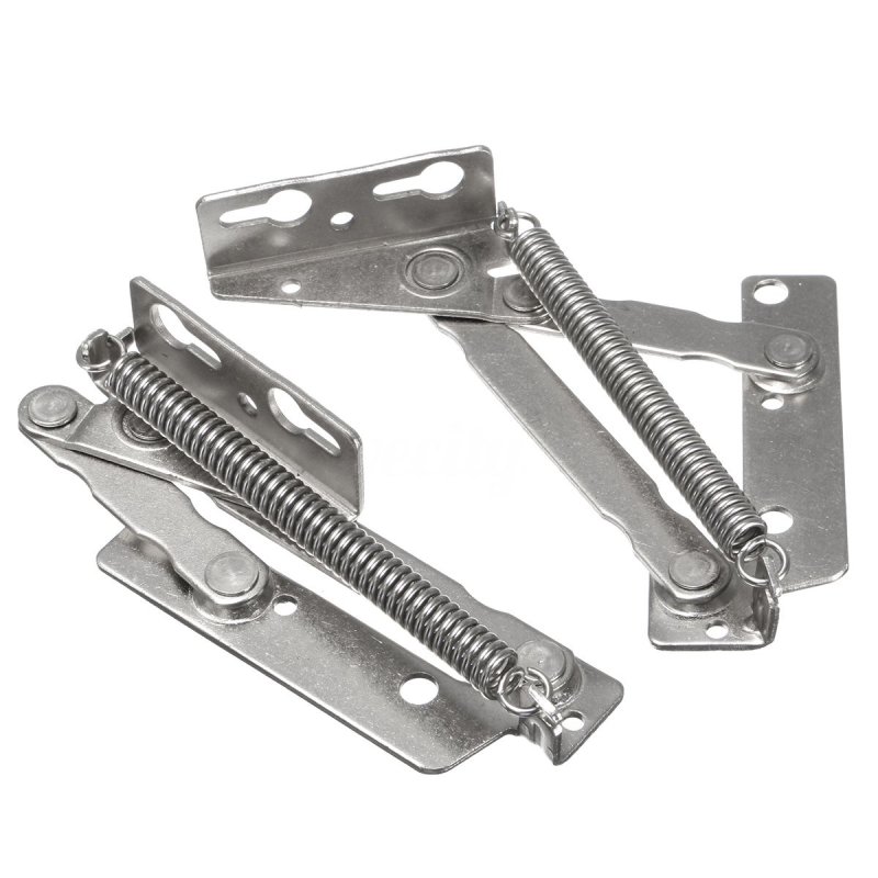 WSFS hot 2x 80 degree Sprung Hinges Cabinet Door Lift up stay Flap Top support Cupboard Kitchen