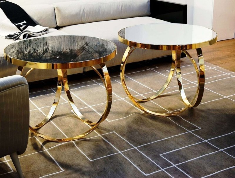 Gold Zigon Coffee Table (Bronze Mirror)
