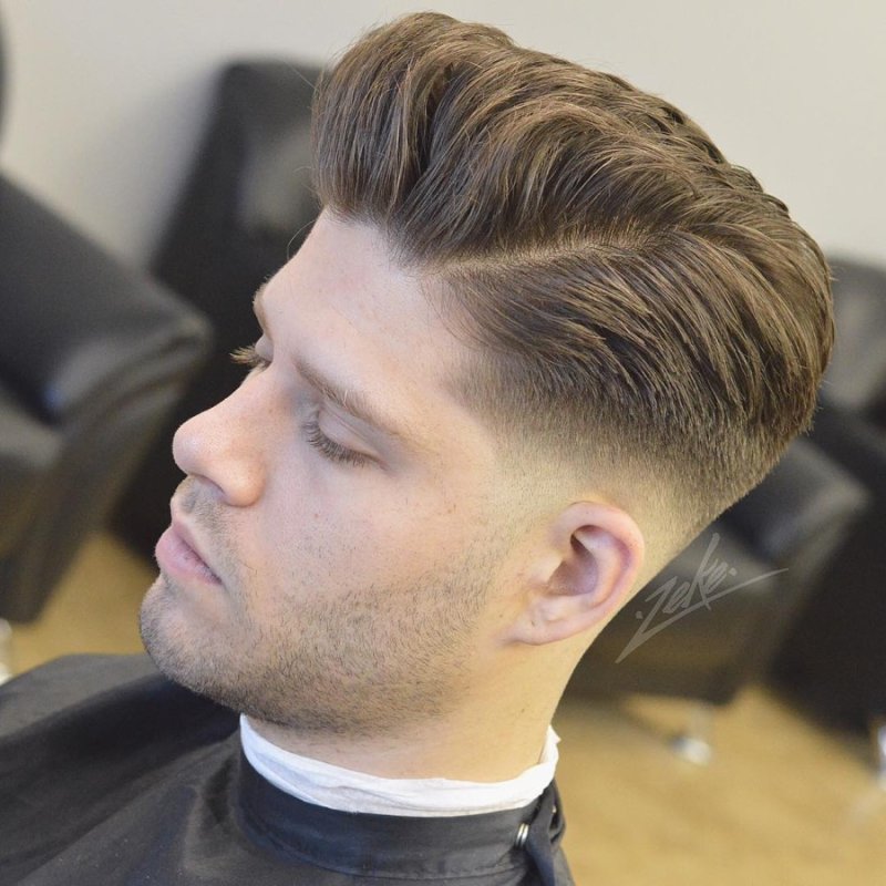 Помпадур Skin Fade