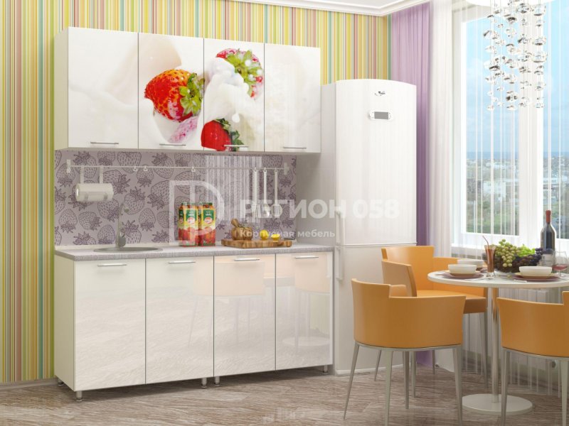 Кухня клубника со сливками Стендмебель
