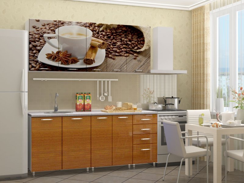 Кухня с фотопечатью "София" 1,6м - Coffee time
