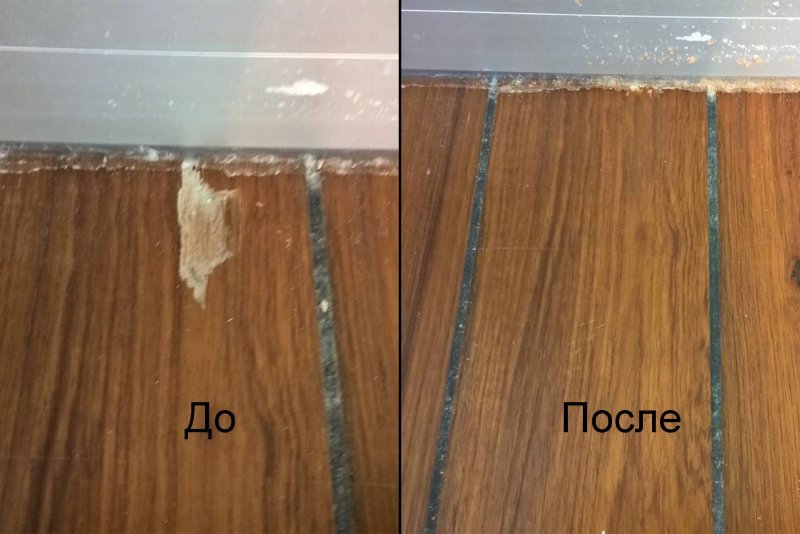 Скол на ламинате