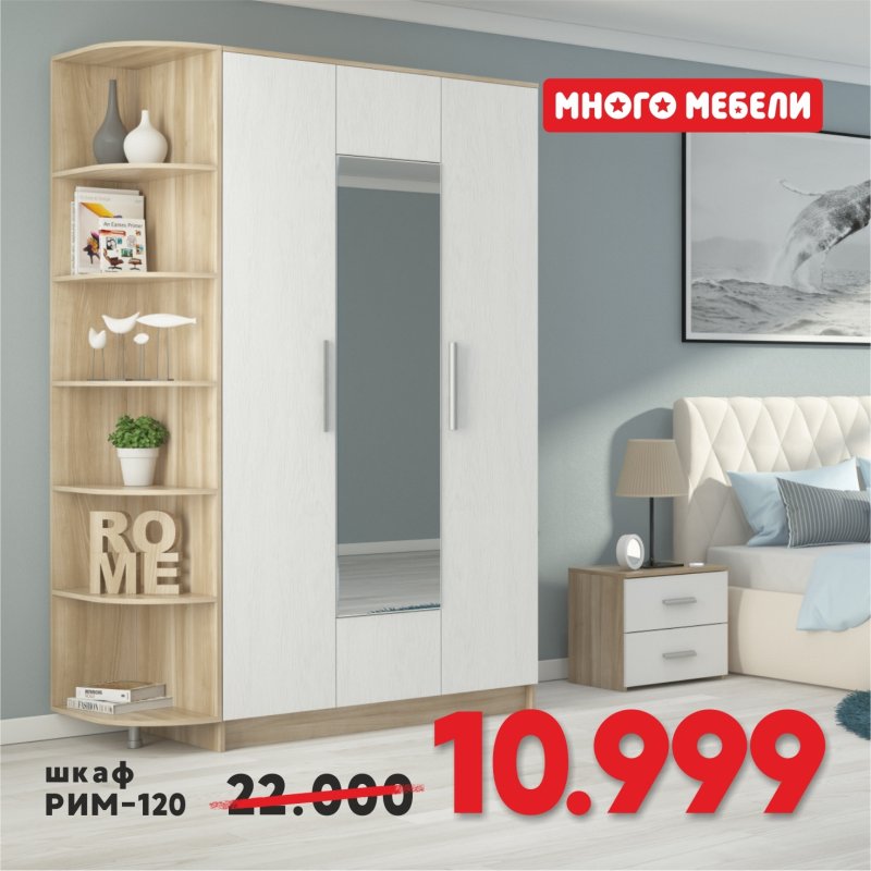 Шкаф купе Рим 150 много мебели