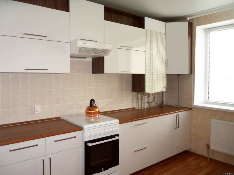 Планировка кухни с газовым котлом на стене