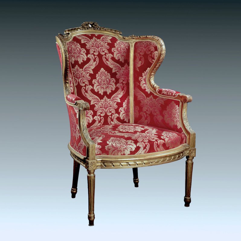 Louis XV Bergere Wing Armchair
