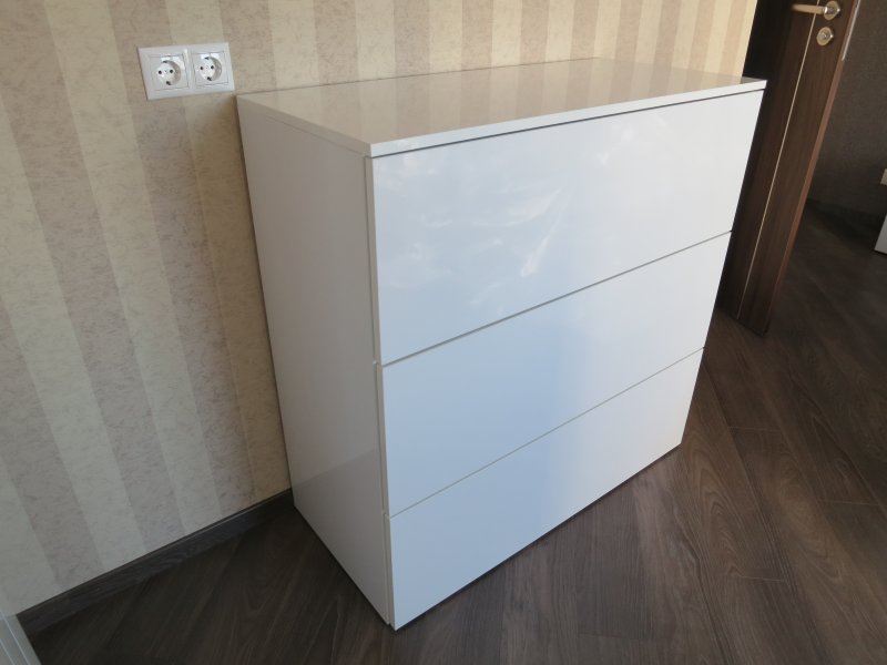 Комод белый 2 СТВ И 3 ящика без ручек