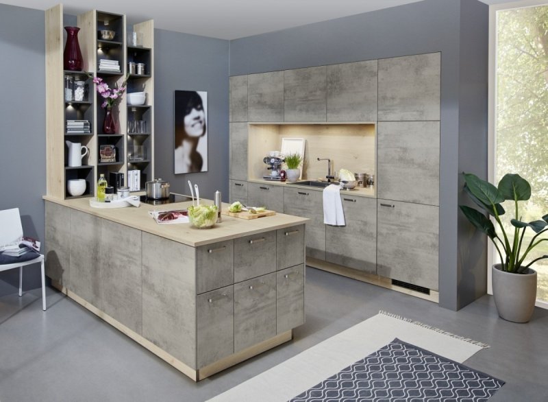 Loft Stone бетон лофт беж кухня