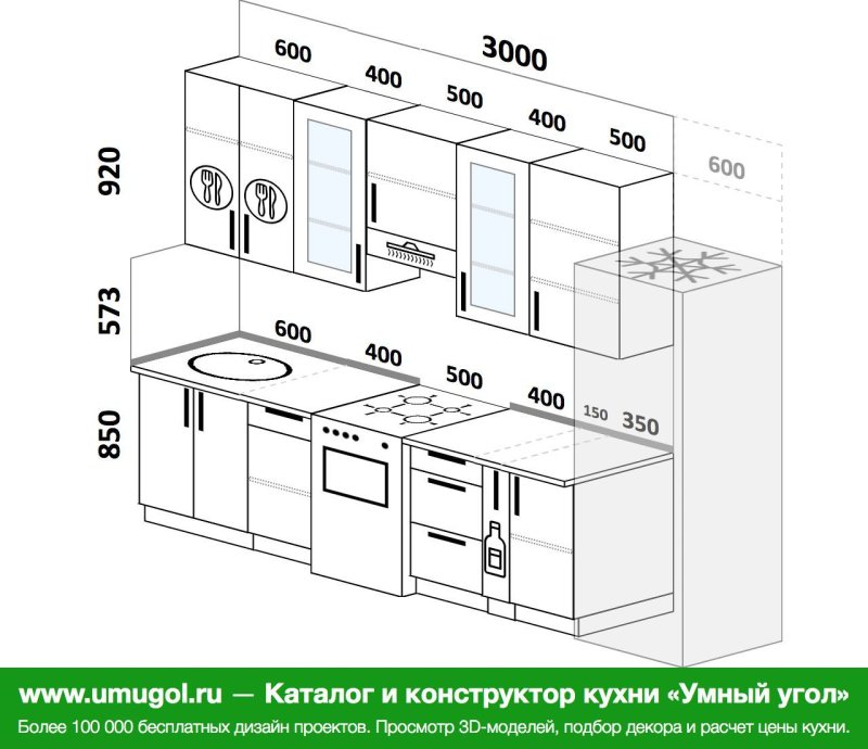 Угловой кухонный гарнитур 2000х1400 схема