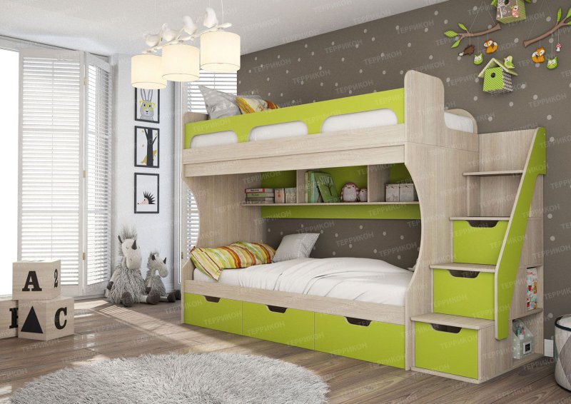 Кровать детская 2х ярусная 1435х635х600