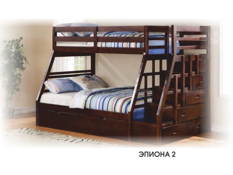 Двухъярусная кровать Gunmetal Full/Full Bunk Bed