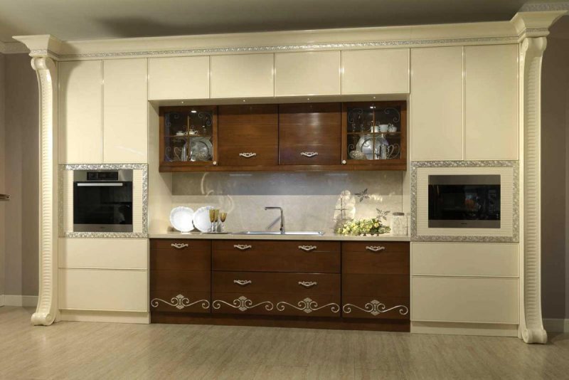 Комбинированные кухни классика