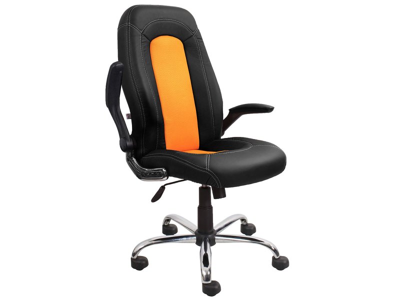. Кресло офисное nowy styl, Ральф (GTS Chrome Eco-72) оранж.,
