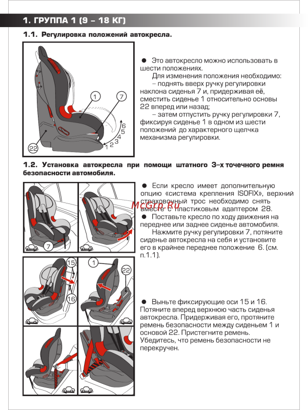 Автокресло Siger кокон схема крепления
