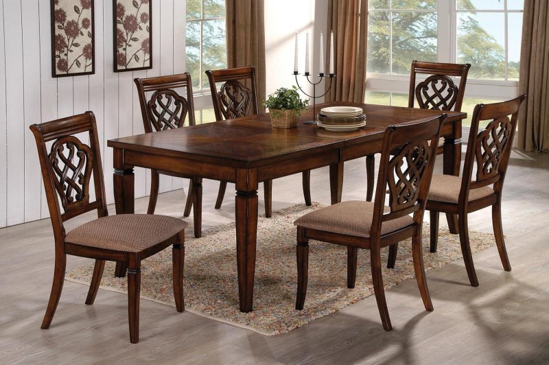 Обеденный набор Oak Dining Table w/Extension Leaf и 6 Side Chairs