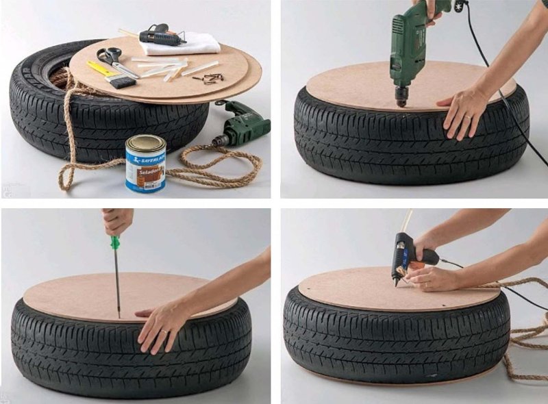 Кресло из автопокрышек