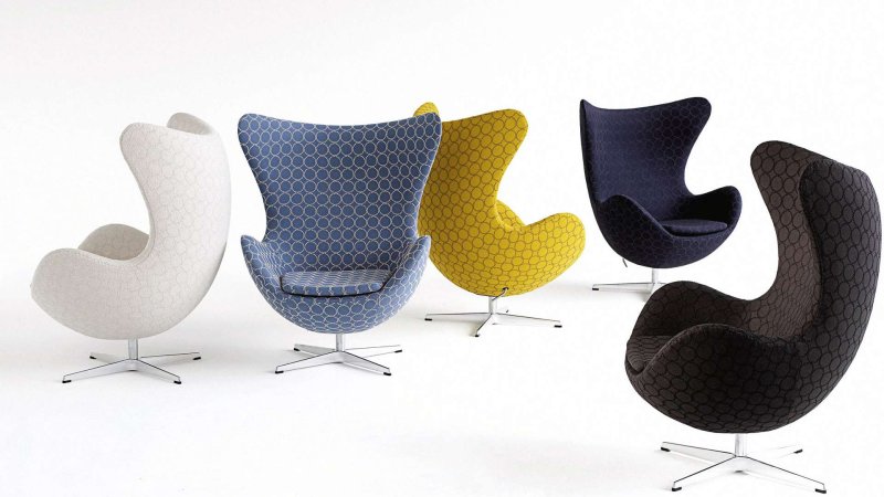 Кресло компьютерное Arne Jacobsen Style Egg Chair/шерсть красная
