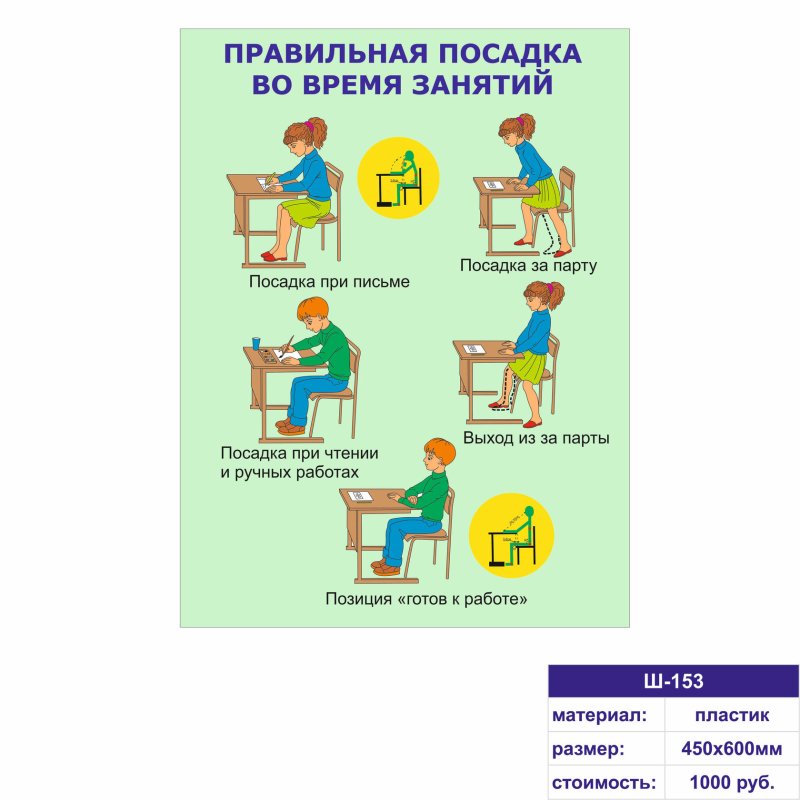 Правильная посадка ребенка за партой