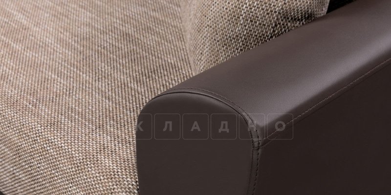 Диван тканевый прямой Амстердам Kraft бежевый (рогожка + экокожа)