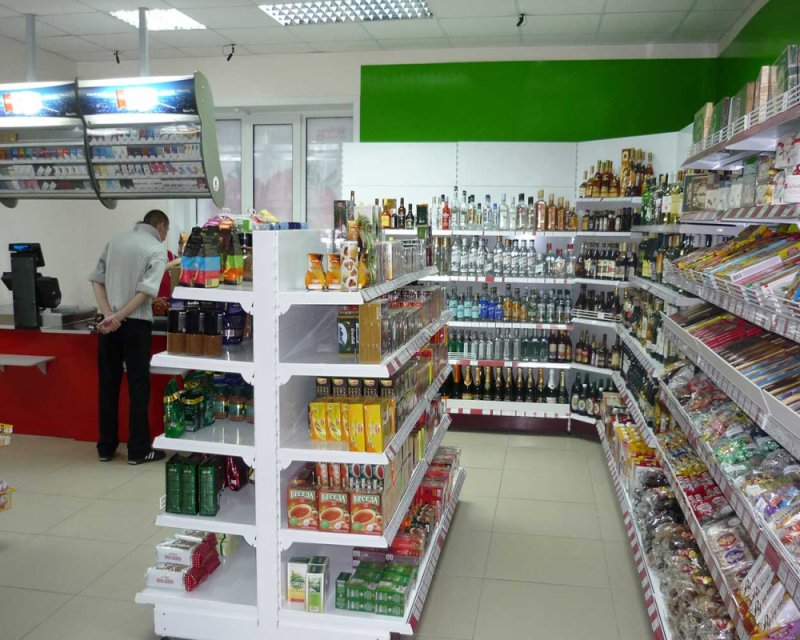 Стеллажи для продовольственного магазина