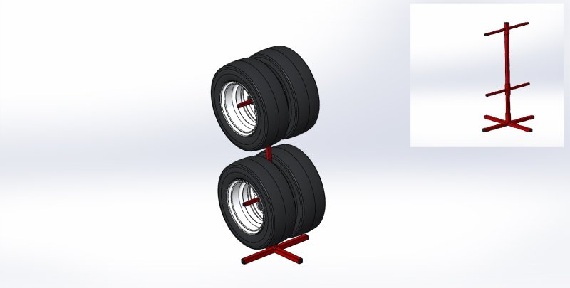 Напольная стойка для колес hj-ws002 r13-16 Max.205mm (помещаетса 4 колеса)