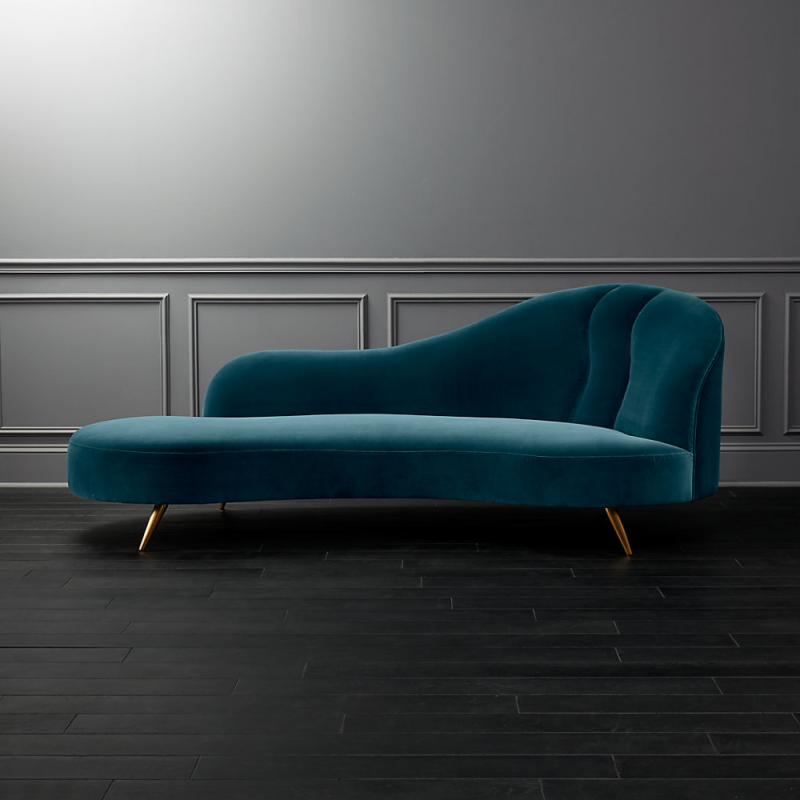 Кушетка Monroe Jade Velvet Chaise Lounge