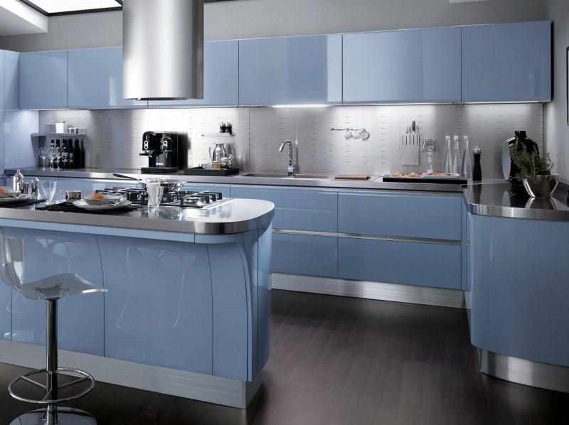 Кухня Scavolini голубая