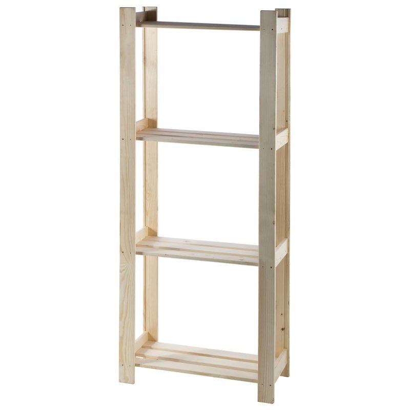 Стеллаж 63x159x28 см 4 полки, дерево