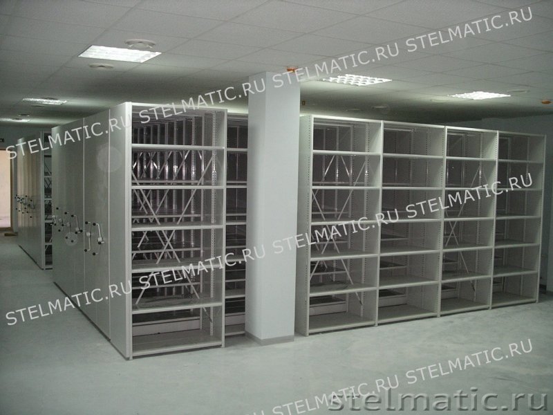 Архивный стационарный стеллаж 2415x1000x500