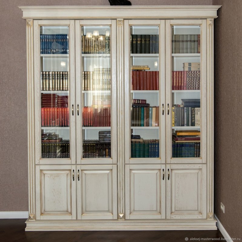 Шкаф книжный белый Серджио