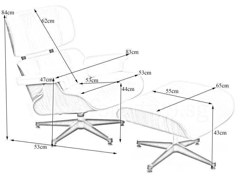 Кресло Eames Lounge Chair чертежи